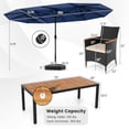 thumbnail image 3 of Costway 11 PCS Patio Wicker Dining Set with Double-Sided Outdoor Umbrella 8 Stackable Chairs, 3 of 7