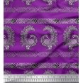 thumbnail image 1 of Soimoi Rayon Fabric Peacock Block Print Sewing Fabric Yard 56 Inch Wide, 1 of 3