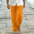 thumbnail image 2 of WRKEKC Casual Pants for Men Relaxed Fit Straight Leg Beach Pants with Drawstring and Pockets Solid Color for Summer Wear, 2 of 6