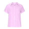 thumbnail image 4 of XMMSWDLA Chemise pour Femmes, T-Shirt Décontracté à Manches Courtes Imprimé à Col Rond Ample pour Femmes Hauts Violet Hauts d'Entraînement pour Femmes, 4 of 5