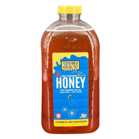 Jay's Choice - Liquid Honey - Canada No. 1 - 2kg - 1ct - 100% Pure Natural Liquid Honey for Tea, Baking & Cooking (1ct)