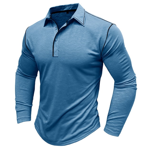 KIHOUT Chandails pour Hommes à Manches Longues Musclé Robuste Basique Blouse de Couleur Unie T-Shirt à Manches Longues Col Rond Blouses et Chemises LB/L2