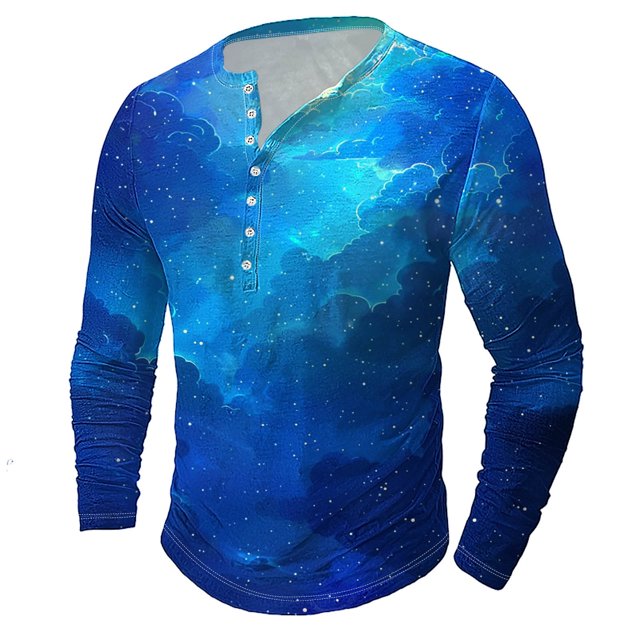 FAIWAD Plus Size Tops for Men Long Sleeve Button Pullover Casual Slim Comfy Basic Stretch Workout Shirts