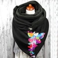thumbnail image 2 of Women Tie Dye Butterfly Print Cotton Winter Warm Button Up Scarf, 2 of 3
