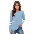 thumbnail image 3 of RXIRUCGD 2025 Vêtements d'Été pour Enfants T-shirt à Rayures Mode Mignon Col Rond Manches Longues, 3 of 6