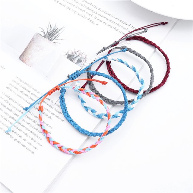 mmirethe Braided Bracelet Waterproof Waxed Thread Wristband Bracelets Dressing Decor Type 5 1Set