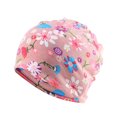 thumbnail image 1 of Maytalsory Bonnet Ethnique Style Hijab Floral Imprimé Coloré Turban Réglable Protection des Oreilles Accessoires de Style Bonnet Rose Fleur 1Set, 1 of 6