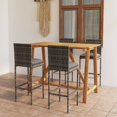 thumbnail image 1 of vidaXL Ensemble de Bar de Jardin 5 Pcs avec Coussins Gris, 1 of 5