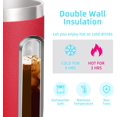 thumbnail image 3 of Volhoply Tasse à Café en Acier Inoxydable Isolée 14oz avec Couvercle Étanche, Tasse à Café de Voyage à Double Paroi sous Vide avec Poignée, Gobelet Tasses en Métal Réutilisables, Tasses de Camping Gardent Chaud&Froid, Cadeaux de Noël(Rouge,1), 3 of 6