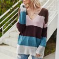 thumbnail image 4 of RKSTN Sweaters for Women Fashion Loose Color Contrast Comfortable Long Sleeves Sweater Tops Fall Sweaters, 4 of 9