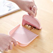 Dust pan Broom Brush Dustpan - Small Broom and Dustpan Set, Mini Broom and Dustpan, Small Dustpan and Brush Set for Home Cleaning,Sofa, Desk, Guinea Pig Cage, Cat Litter etc.（Pink）