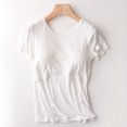 thumbnail image 1 of Haut Blouse T-Shirt de Maternité à Col Rond Uni à Manches Courtes pour Allaitement pour Femmes Enceintes, 1 of 3