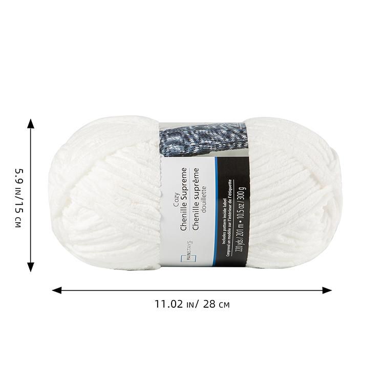 Fil chenille blanc confortable de MAINSTAYS