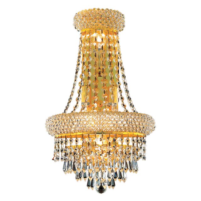 Elegant Lighting Primo 18" 4-Light Crystal Wall Sconce Gold Finish