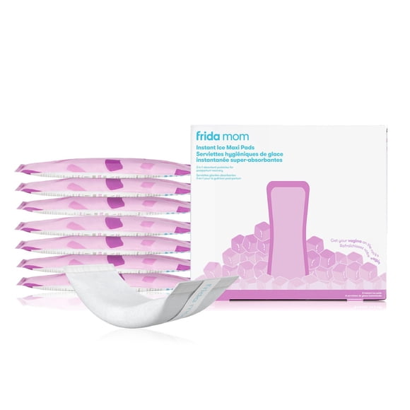 Frida Mom - 2-in-1 Absorbent Postpartum Perineal Ice Maxi Pads - Instant Cold Therapy Packs and Absorbent Maternity Pad in One Ready-to-use Padsicle for After Birth - Newborn Baby Hospital Bag Essenti
