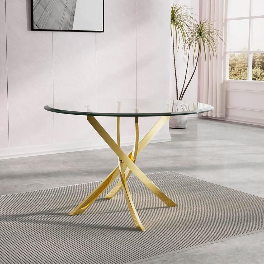 Heavenly Collection Star Dining Table with Tempered Glass 36"