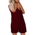 thumbnail image 4 of ORUYROP SNUGWIND Femmes Casual Sans Manches Sangle Lâches Combinaisons Réglables Shorts Extensibles Romper avec Poches, 4 of 5
