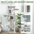 thumbnail image 4 of PawHut 69" Cat Tree, Cat Tower with 2 Condos, Light Grey, 4 of 10