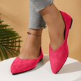 thumbnail image 2 of Xfvqtps Ballerines pour Femmes à Bout Pointu en Suède, Chaussures Décontractées à Enfiler avec Semelle Intérieure Coussinée, Ballerines de Travail Confortables pour Femmes, Légères et Respirantes, Rose Vif, 2 of 6