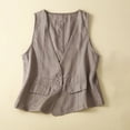 thumbnail image 2 of Gilet Sans Manches en Denim Coton et Lin pour Femmes, Tendance Décontractée, Cardigan Sans Manches en Denim, 2 of 6