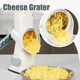 thumbnail image 2 of Jiarui Râpe à Fromage Rotative avec Poignée, Déchiqueteuse de Légumes, Trancheuse, Râpe pour Cuisine, 3 Lames Interchangeables pour Fromage, Pomme de Terre, Courgette, Noix, Chocolat - Blanc, 2 of 5