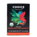 Choice Organic Teas - Organic Black Tea Petit déjeuner anglais - 16 Sacs à thé