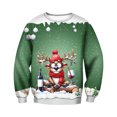 thumbnail image 1 of Ediodpoh Chandail de Sport à Col Rond pour Homme d'Hiver de Noël à Manches Courtes, Décontracté pour les Fêtes, Chandail de Sport à Col Rond pour Homme, Chandail pour Homme Vert Pâle_001 TTG, 1 of 4