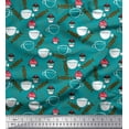 thumbnail image 1 of Soimoi Poly Georgette Fabric Cup,Candies & Cupcake Food Print Fabric by Yard 42 Inch Wide, 1 of 3