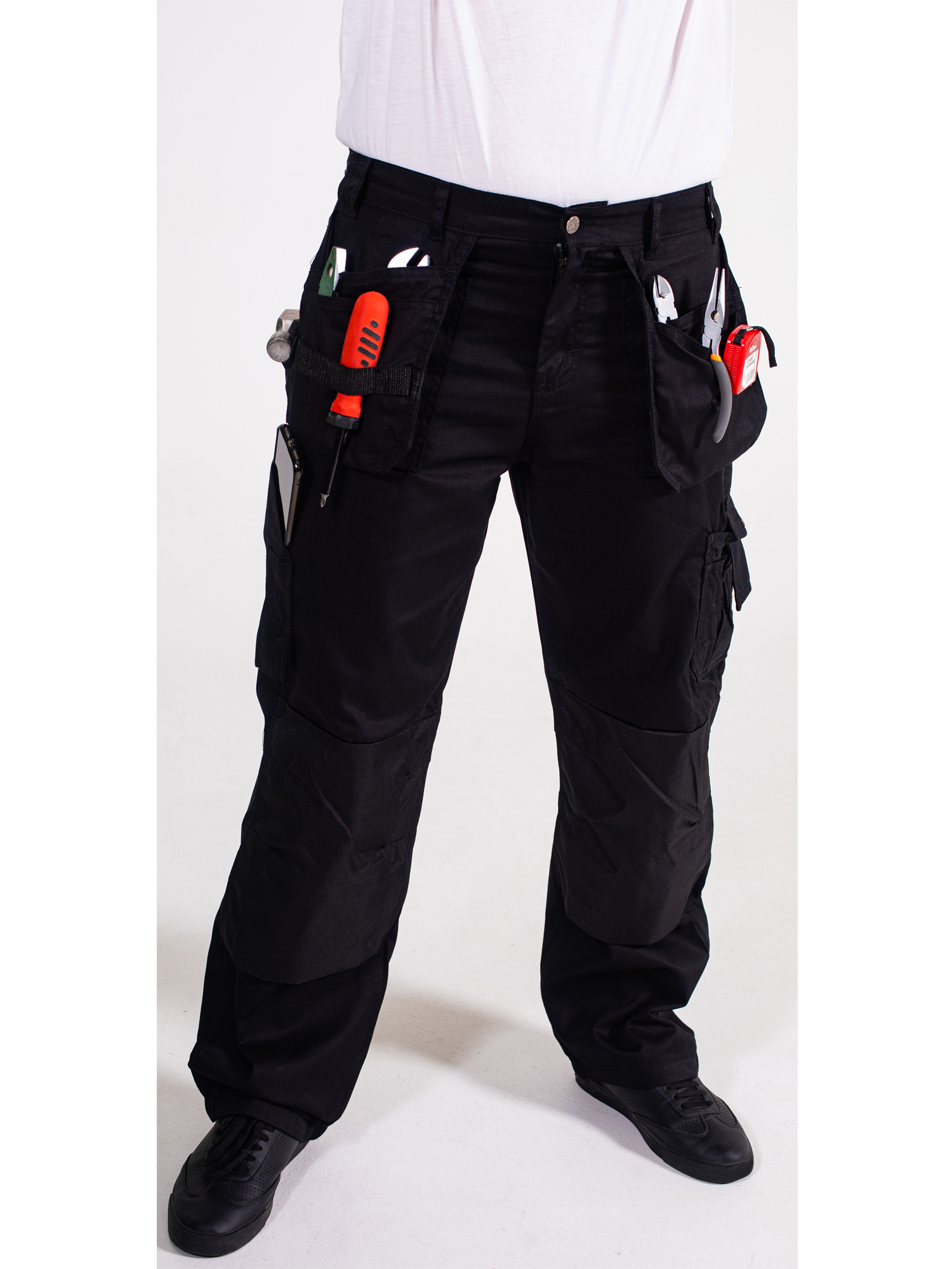 Mens Workwear Trousers Cargo Utility Work Pants with Cordura Knee Reinforcement