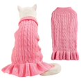 thumbnail image 2 of 2025 Turtleneck Warm Elegant Rope Pet Clothes For Small Dogs Male Designer Look Pet Sweater Stretch Knit Pet Clothes For Small Dogs Ruffled Sweater Dress, 2 of 7