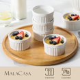 thumbnail image 3 of MALACASA Ramekins 4 oz Oven Safe, Porcelain Creme Brulee Ramekins Pudding Custard Cups Small Ceramic Souffle Dishes Ramakan Ramiken Ramicans Baking Bowls Set of 6, White, Series RAMEKIN-DISH, 3 of 8