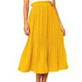 thumbnail image 2 of Jupes pour Femmes Mode Jupe Longue Imprimée Léopard Floral Poche Pressée Plissée Style Vêtements pour Femmes Jaune TG, 2 of 5