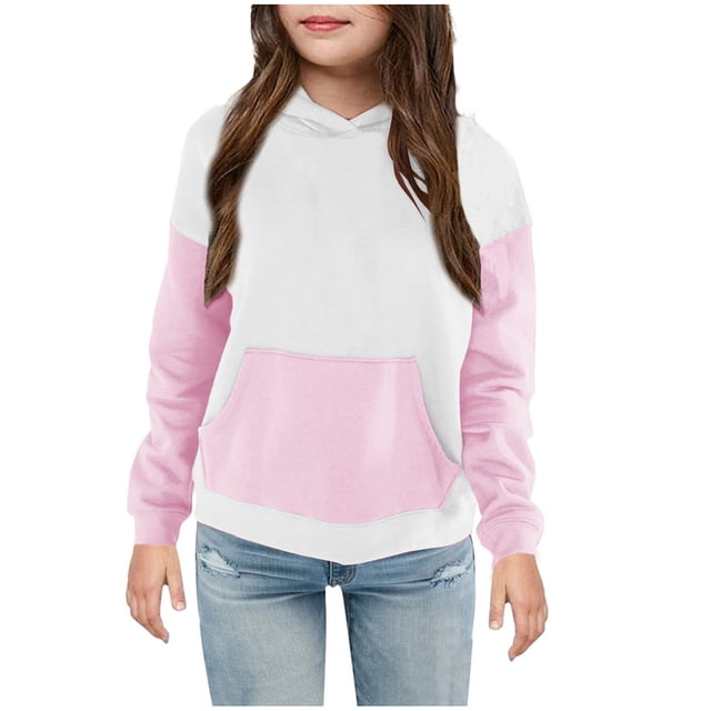 T-Shirts à Col Rond à Manches Longues pour Filles Liquidation Chemise pour Enfants T-Shirt à Manches Longues à Motif T-Shirt Imprimé Col Rond Hauts Courts Garçons et Filles Chandail à Capuche Chandail pour Enfants Roses 5T