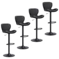 thumbnail image 2 of Walsunny Adjustable Bar Stools Set of 4 Leather Upholstered Swivel Counter Stools Counter Height Bar Stools with Large Base, Room Bar, Black, 2 of 5