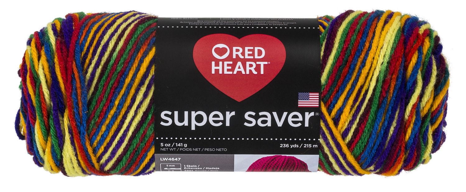 Red Heart® Fil Super Saver®, Imprimés, Acrylique #4 Médium, 5oz/142g, 236 Yards