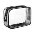 thumbnail image 1 of Trousse de Maquillage Transparente Réutilisable pour Femmes et Hommes, Sac de Rangement de Voyage en PVC, Noir, 1 of 8