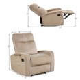thumbnail image 2 of Costway Fauteuil Inclinable Fauteuil Simple Chaise Longue avec Rangement dans les Accoudoirs et Porte-Gobelet Brun, 2 of 10