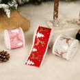 thumbnail image 5 of Christmas Holiday Burlap Ribbon Glitter Burlap printing elk webbing Ribbon with Wired Edge for Craft Projects  DIY  Decoration  Gift Wrap, 5 of 5