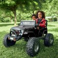 thumbnail image 2 of VOLTZ TOYS Lifted Monster Jeep Style 24V 2-Seater Kids Ride-On Off-Road Car Truck, 4WD Motorized Toy Vehicle with Parent Remote Control, Leather Seat, EVA Tires, Black, 2 of 7