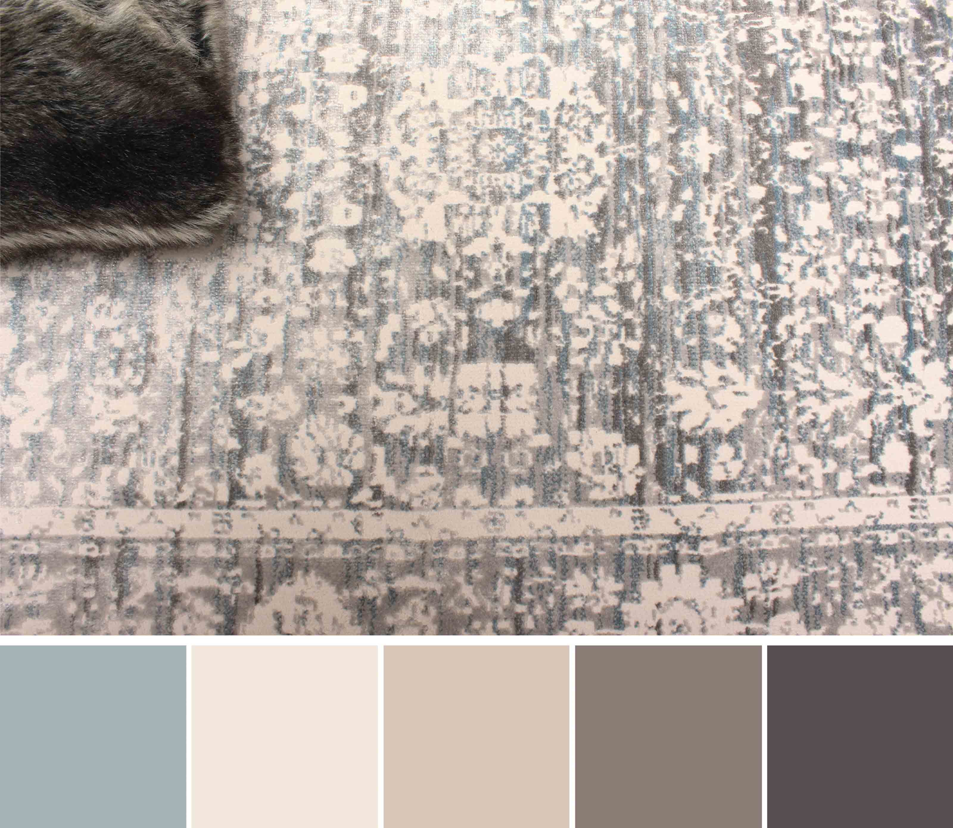 ECARPET Layla Cream, Grey Rug
