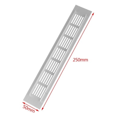 Grille de Ventilation 50Mm Aluminium Rectangulaire pour Armoire, Grille d'Aération pour Armoires, Chaussures, Ordinateur, Armoires de Salle de Bain