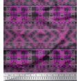 thumbnail image 1 of Soimoi Poly Georgette Fabric Check & Damask Ethnic Print Fabric by the Yard 42 Inch Wide, 1 of 3