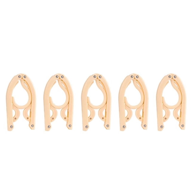 Qaailabf Travel Folding Clothes Hangers 5pc, Portable Retractable Drying Rack, Space Saving, Non-Slip, for Travel, Camping, Home, Foldable Design Extends to 15.7 Inches