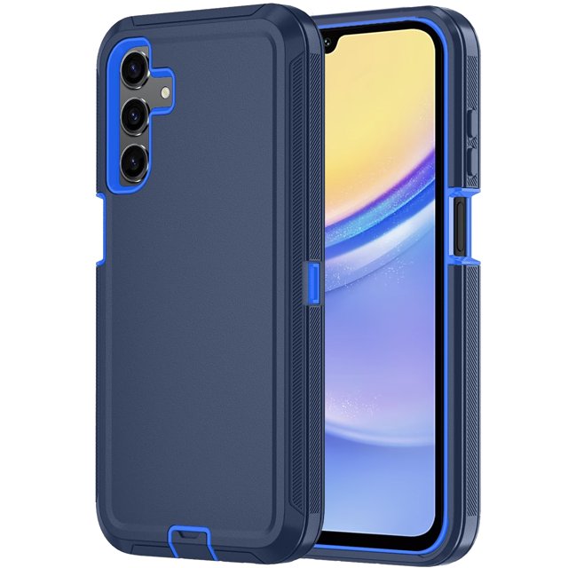 XCRS Samsung Galaxy A35 5G Étui Robuste à Triple Couche avec protection, Bleu Marine et Noir. Conçu avec une construction Robuste à Trois Couches, Incluant une Étui Intérieure en polycarbonate Solide et une Étui Extérieure en Caoutchouc Souple pour protection contre les Chocs et les Égratignures. Bords Surélevés Protégent l'Appareil Photo et l'Écran, Tandis Qu'une Prise Antipoussière Protège le port de Chargement USB. Compatible avec Samsung Galaxy A35 5G 6,6” (2024).