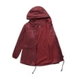 thumbnail image 4 of Dvkptbk Veste à Capuche pour Femmes, Veste de Pluie Unie, Vestes d'Extérieur, Imperméable à Capuche, Coupe-Vent, en Liquidation, 4 of 7
