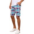 thumbnail image 4 of INSPIRE CHIC Men's Shorts Plaid Pattern Straight Fit Comfort Flat Front Checked Shorts 38 Blue Red, 4 of 6