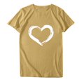 thumbnail image 1 of Babysbule Hauts pour Femmes en Liquidation Femmes Manches Courtes Col Rond Imprimé en Forme de Cœur Hauts Décontractés Blouse T-shirt, 1 of 7