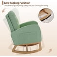 thumbnail image 4 of Modern Nursery Rocking Chair, PU Leather Upholstered Rocking Chair, Comfortable Rocker Recliner with Side Pocket, Rocker Glider for Living Room, Bedroom, Nursing Room, Brown, 4 of 8