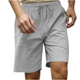 thumbnail image 1 of Lolmot Mens Shorts, Mens Summer Leisure Sports Elastic Waist Solid Color Drawstring Pocket Shorts, 1 of 4