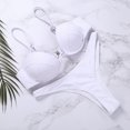 thumbnail image 4 of Faithtur Women Solid Color Adjustable Spaghetti Strap Underwire Bra + Thong, 4 of 9